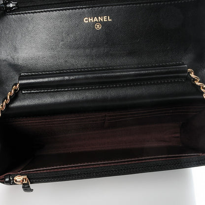 Chanel Lambskin Quilted Wallet On Chain WOC Black 5 of 8