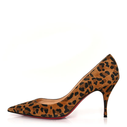 Christian Louboutin Veau Velours Leopard Clare 80 Pumps 38 Caramel 1 of 9
