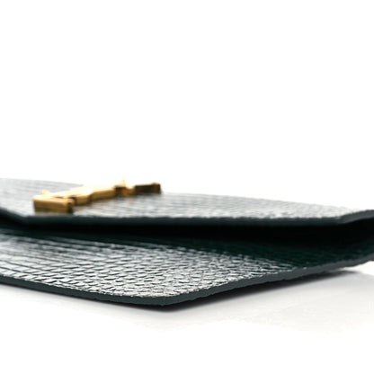 Saint Laurent Calfskin Crocodile Embossed Uptown Monogram Pouch Mint 8 of 8