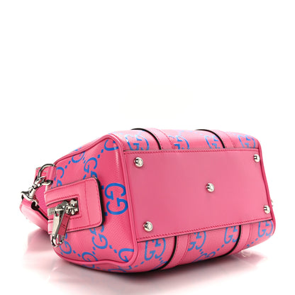Gucci Calfskin GG Tennis Bi-Color Embossed Mini Duffle Bag Modern Fucsia Modern Blue 4 of 11
