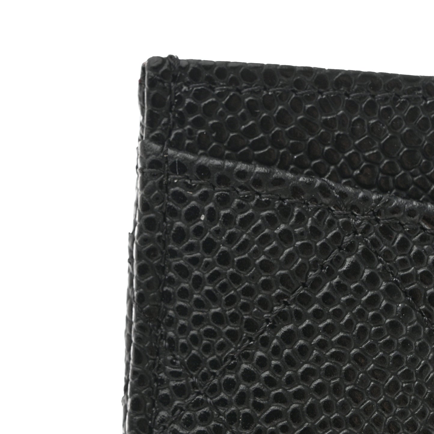Caviar Quilted Card Holder Black