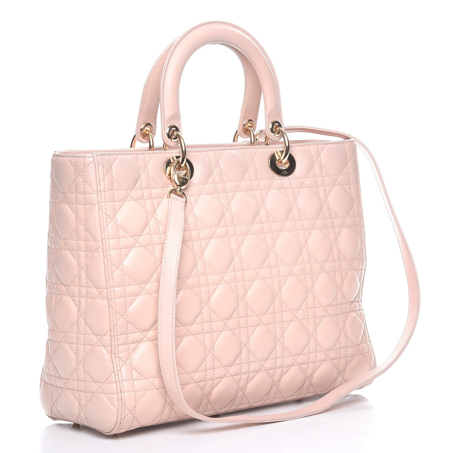 Lambskin Cannage Large Lady Dior Light Pink