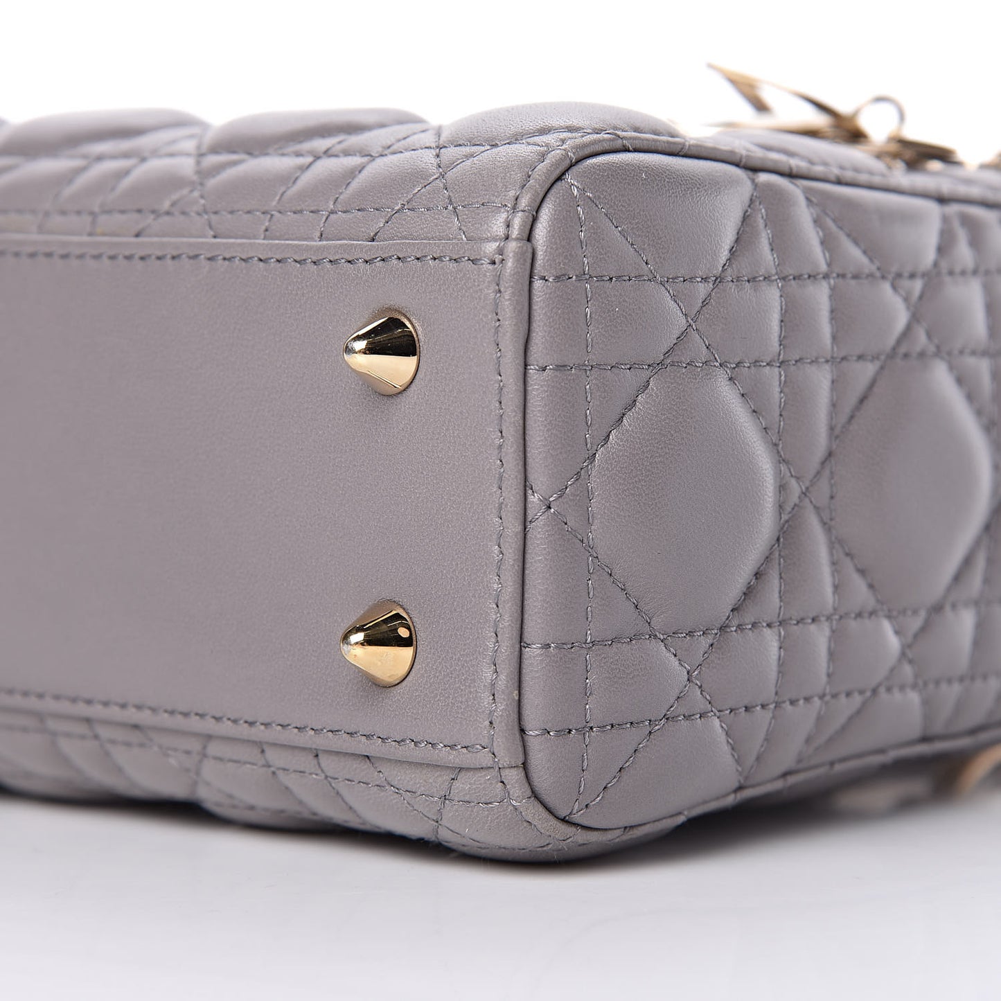 Lambskin Cannage Small My Lady Dior Gris