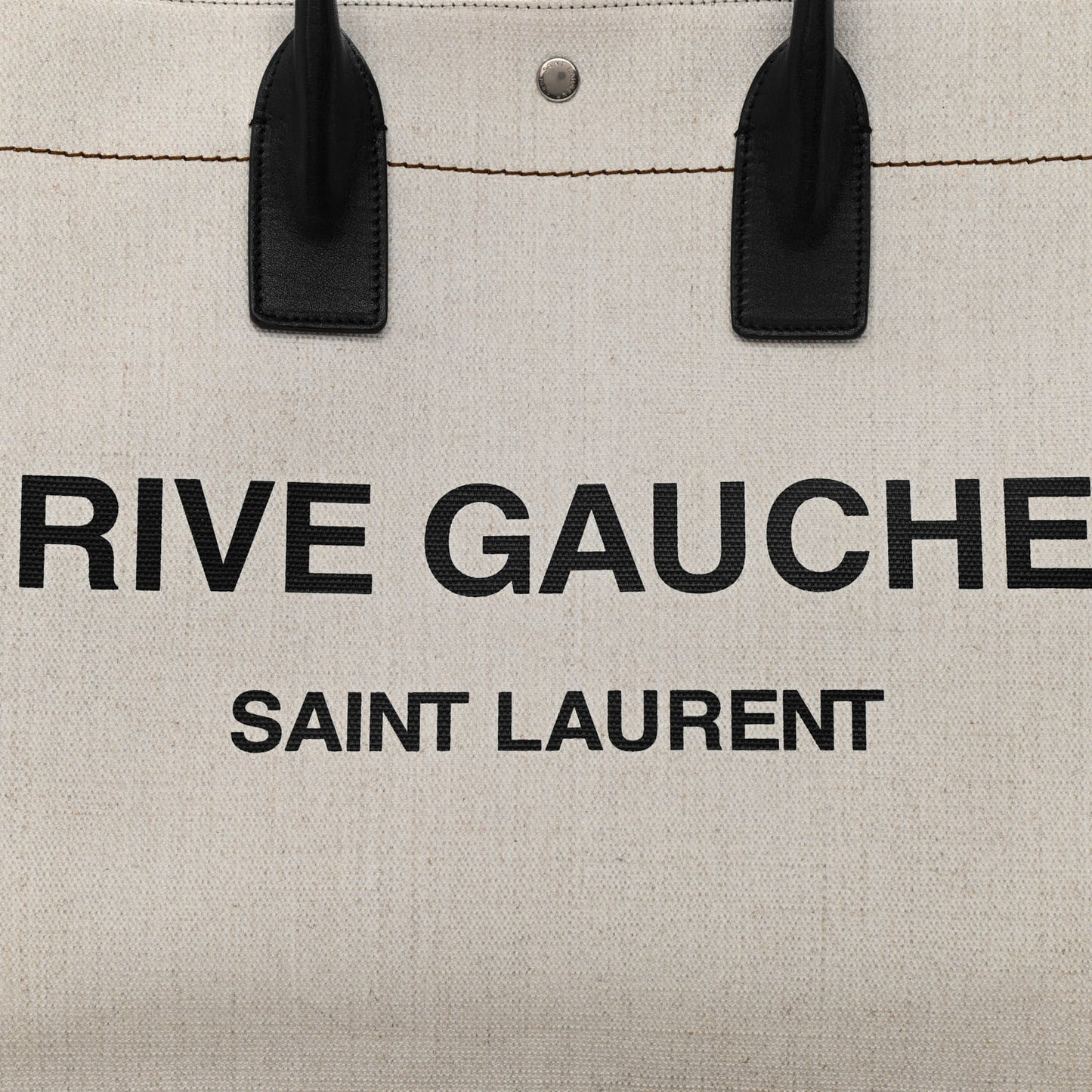 Linen Calfskin Rive Gauche Tote Optic White
