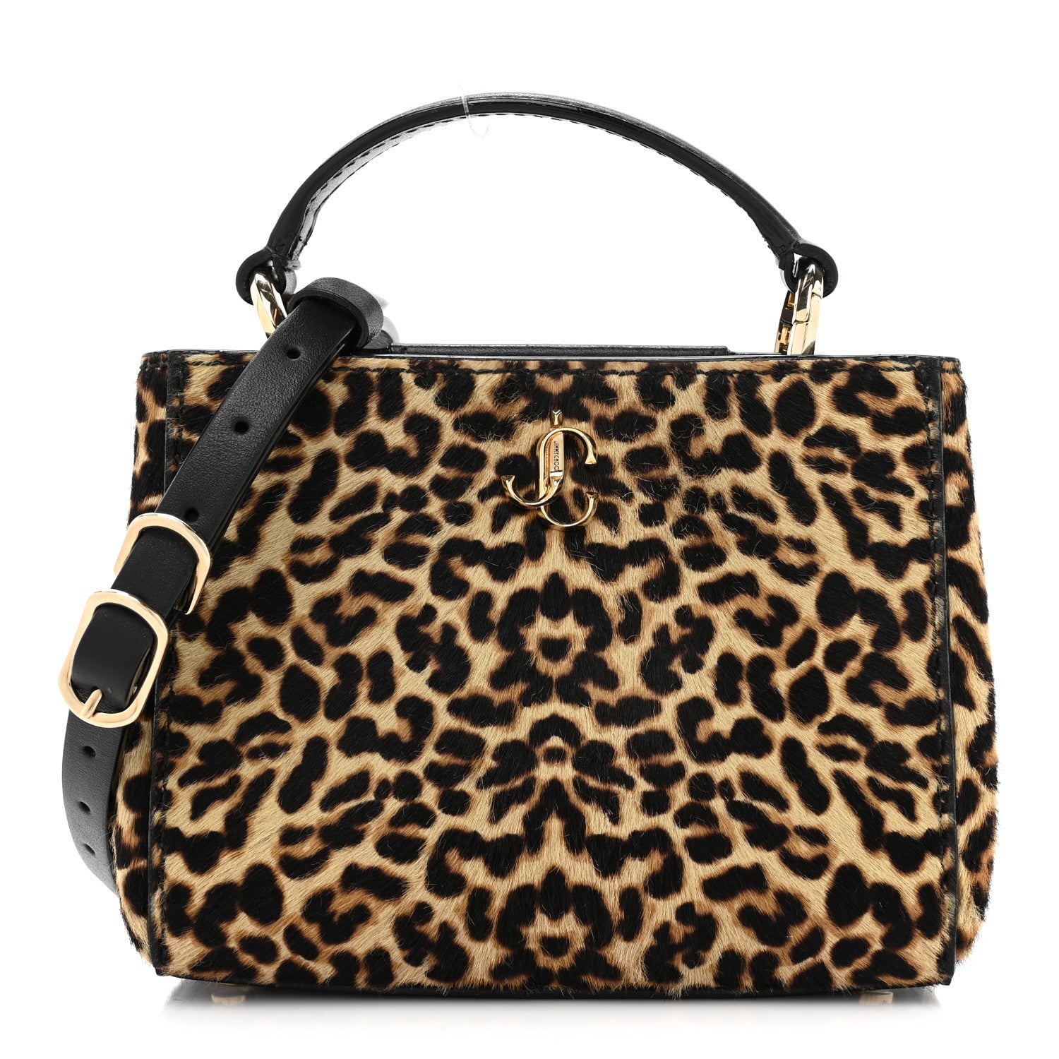 Jimmy Choo Calf Hair Leopard Print Mini Varenne Top Handle 1 of 10