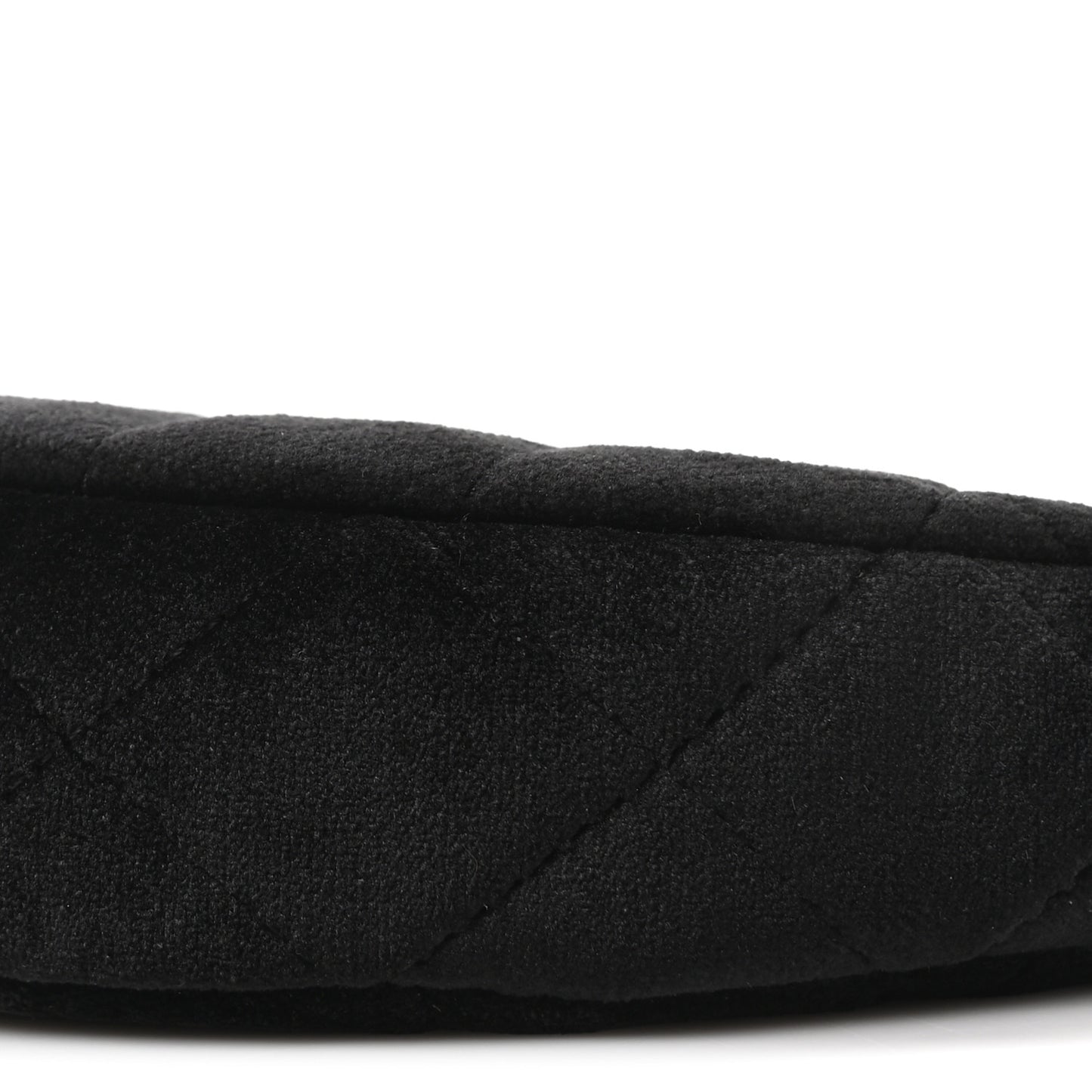 Velvet Crystal Quilted Chain Hobo Black