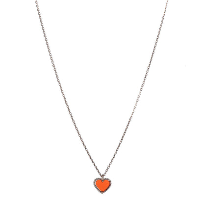 Van Cleef & Arpels 18K Rose Gold Carnelian Sweet Alhambra Heart Pendant Necklace 1 of 8
