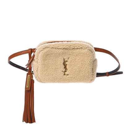 Saint Laurent Shearling Monogram Lou Belt Bag Beige 1 of 12