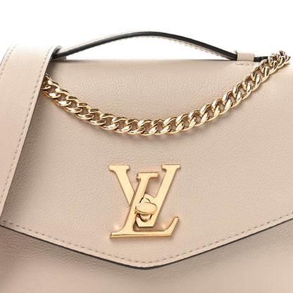 Louis Vuitton Grained Calfskin Lockme Oxford Greige 7 of 10