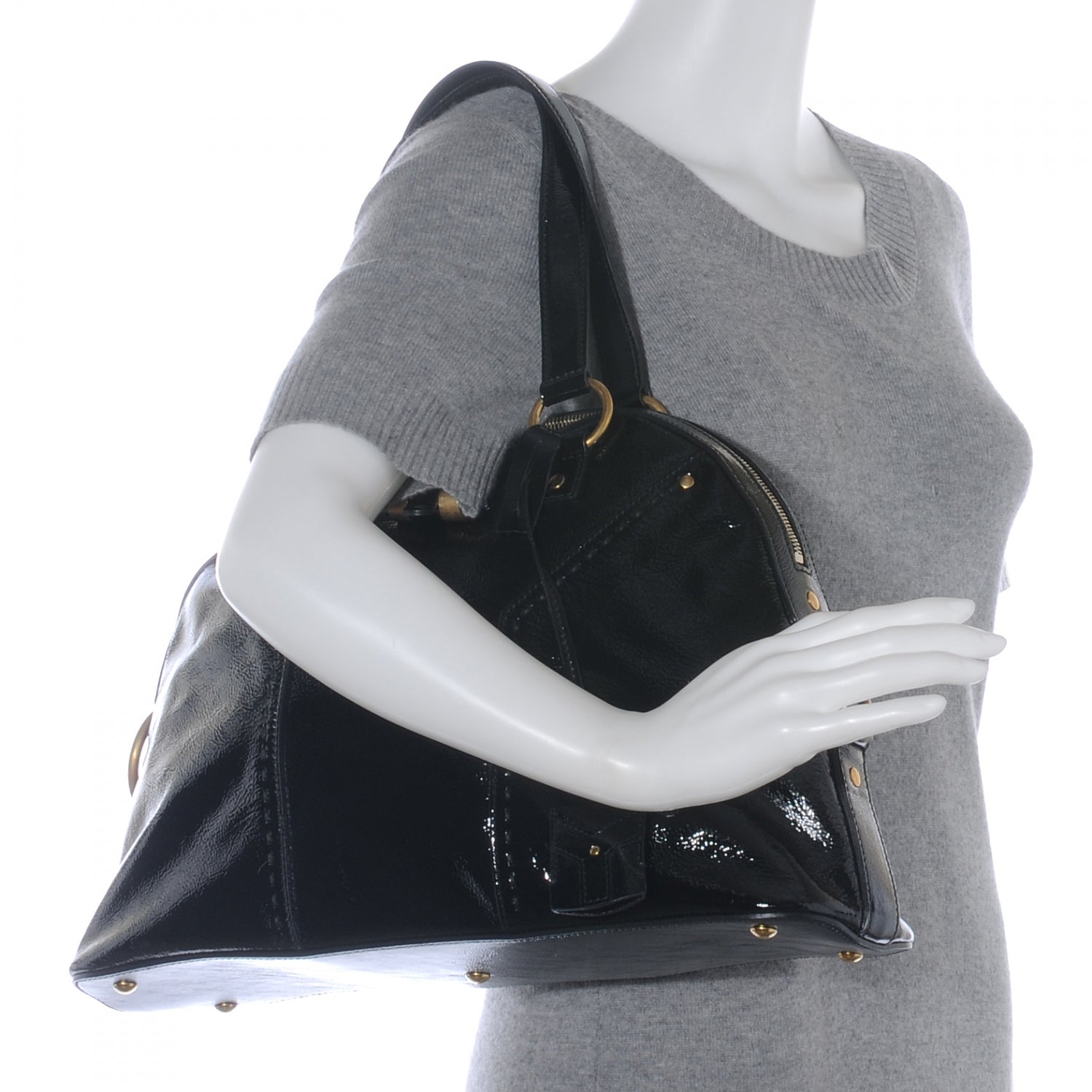 Saint Laurent Patent Large Muse Black 2 of 6
