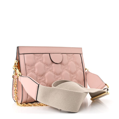 Gucci Calfskin GG Matelasse Small Slim Chain Shoulder Bag Perfect Pink Natural 3 of 11