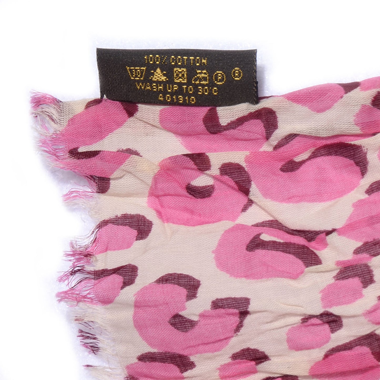 Cotton Leopard Pareo Blanc Corail