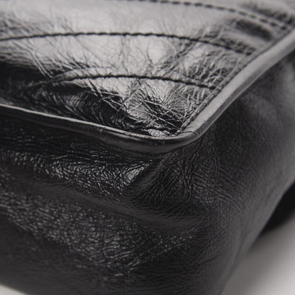 Saint Laurent Crinkled Calfskin Matelasse Monogram Medium Niki Chain Satchel Black 11 of 18