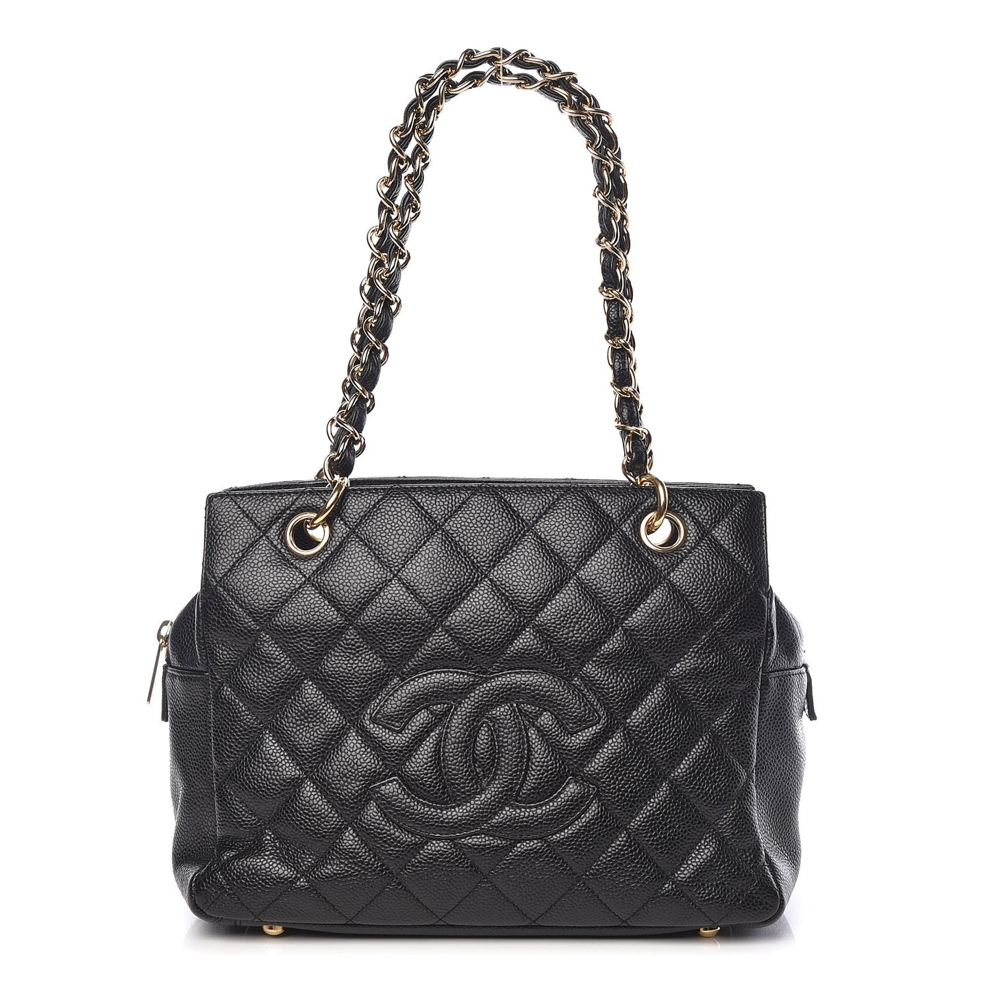 Caviar Quilted Petit Timeless Tote PTT Black