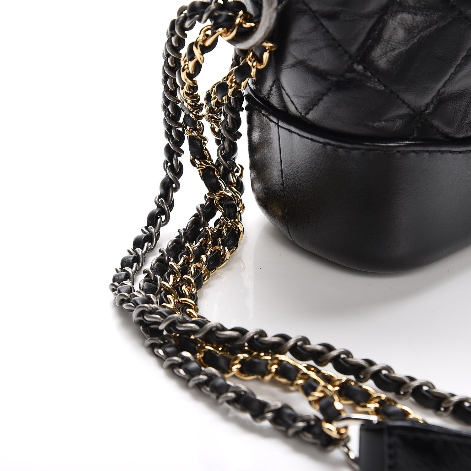Chanel Aged Calfskin Quilted Small Gabrielle Hobo Black 14 of 14