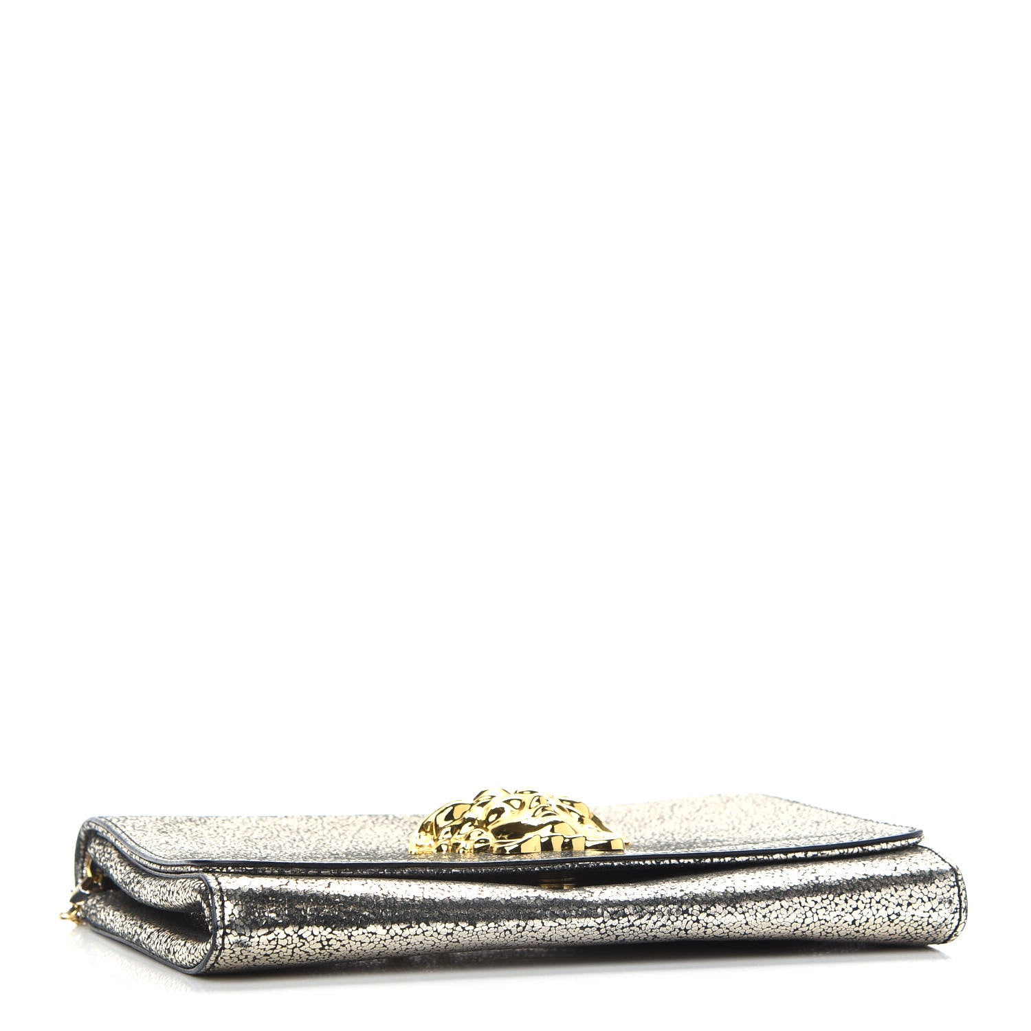 Versace Metallic Suede Palazzo Medusa Evening Bag Gold 4 of 10