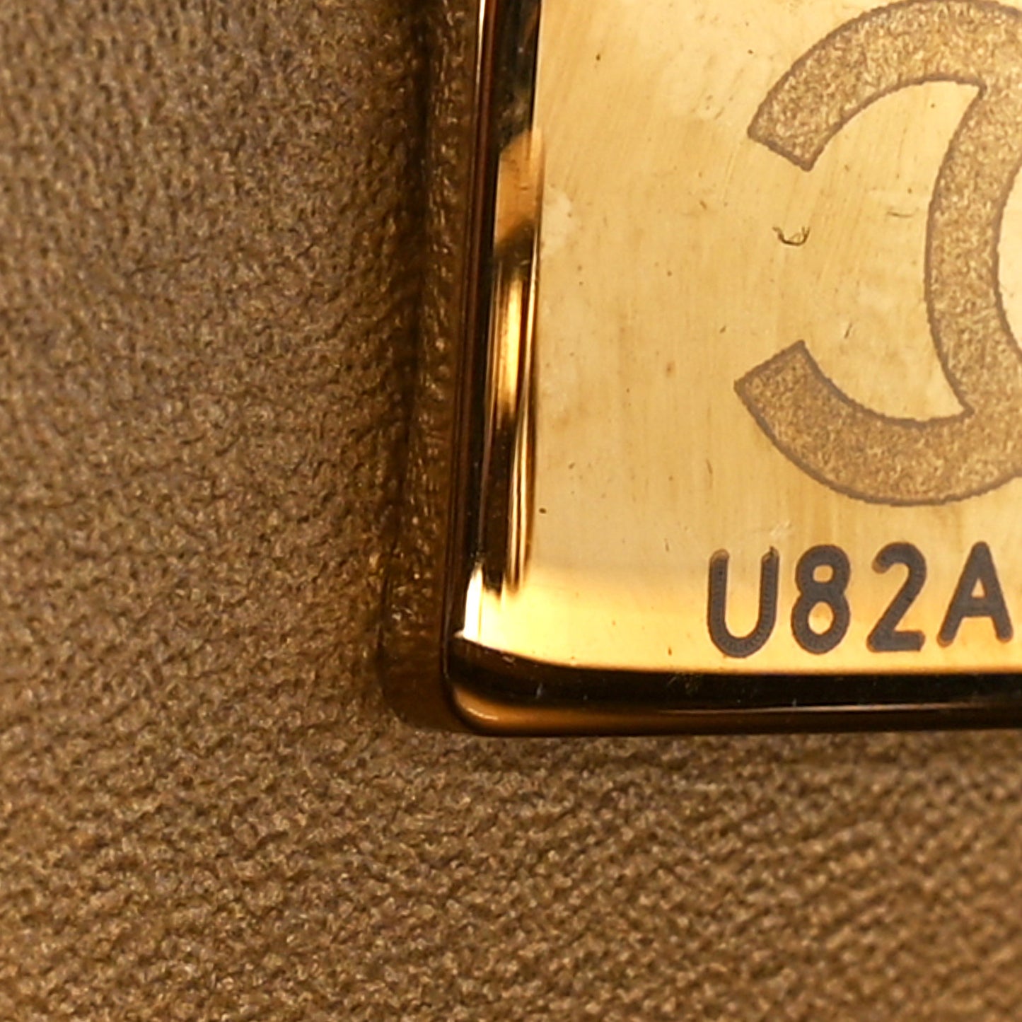 Patent Calfskin Quilted Mini Camera Case Black