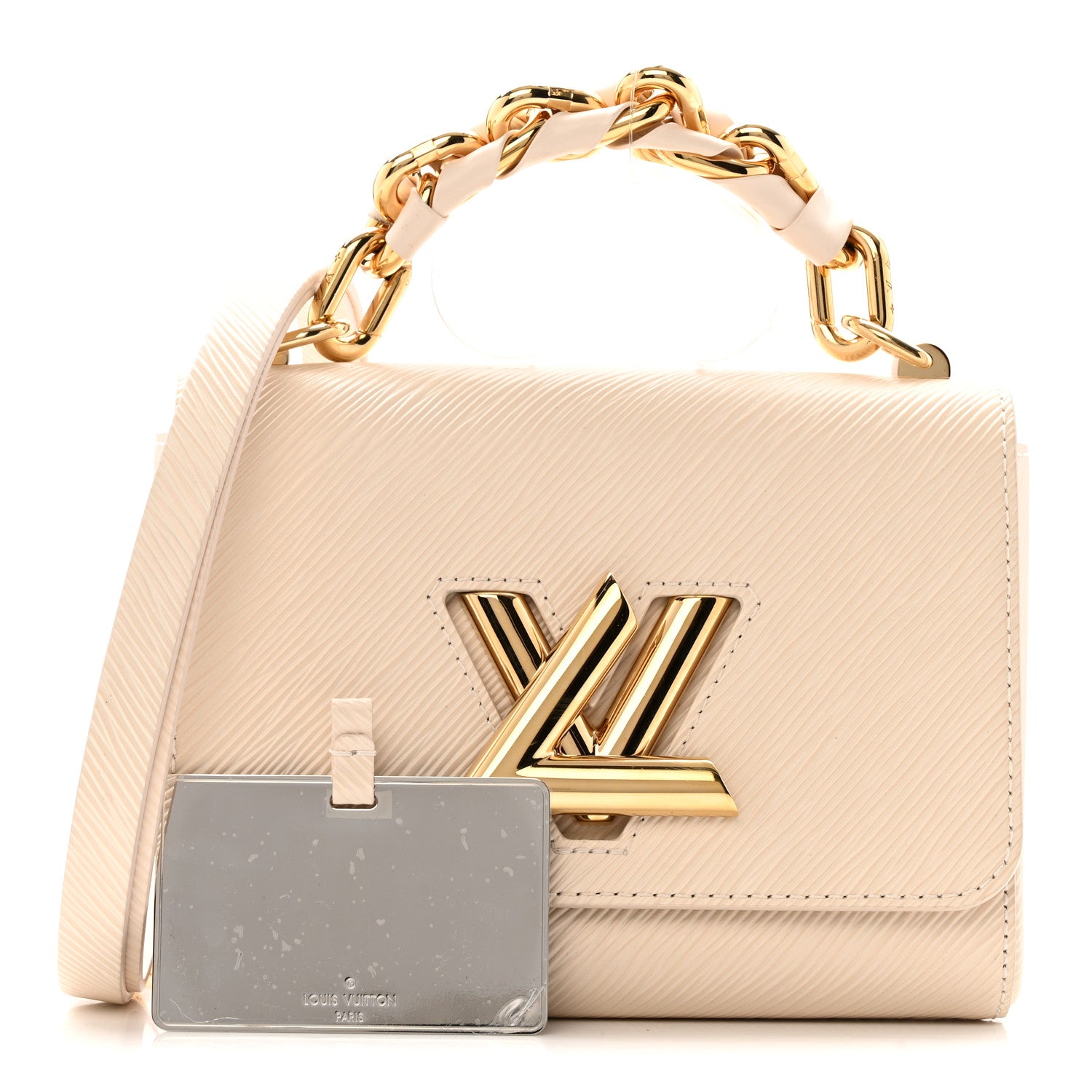 Louis Vuitton Epi Twist Braided Chain Shoulder Bag PM Quartz White 3 of 12