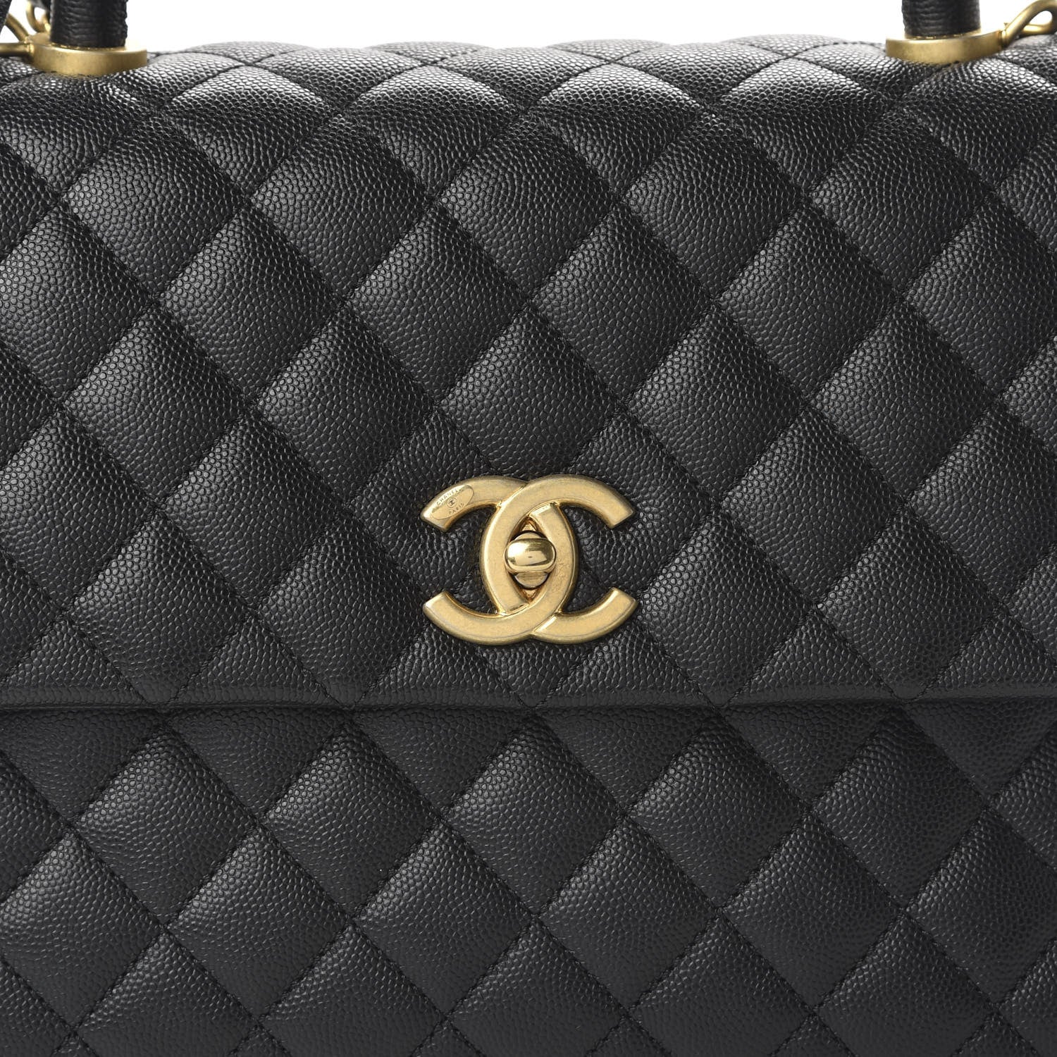 Chanel Caviar Quilted Medium Coco Handle Flap Black 10 of 11