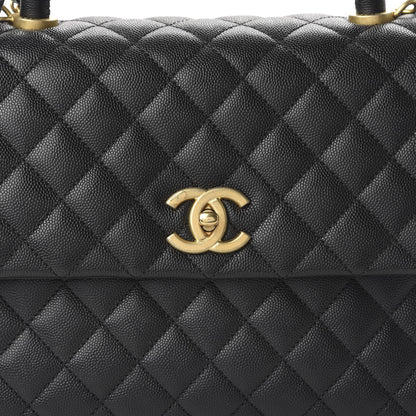 Chanel Caviar Quilted Medium Coco Handle Flap Black 10 of 11
