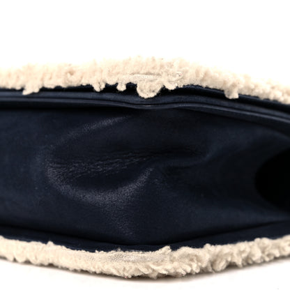 Chanel Shearling Iridescent Calfskin Medium Boy Flap Navy 8 of 11