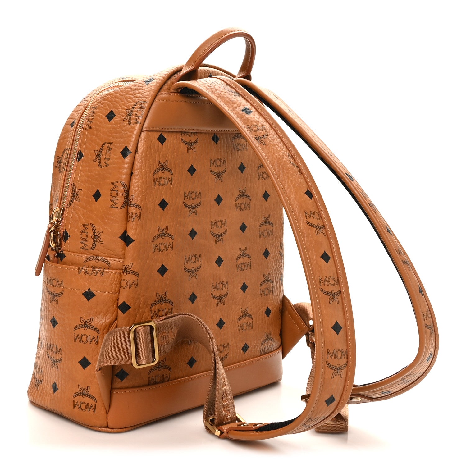 MCM Visetos Small Stark Backpack Cognac 3 of 9