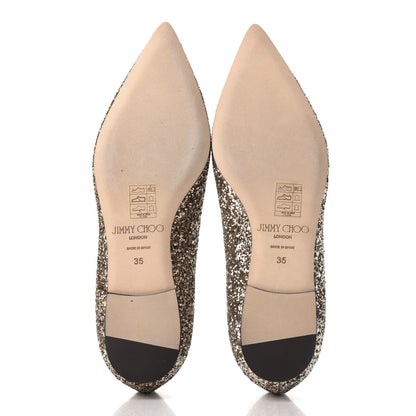 Jimmy Choo Glitter Alina Flats 35 Antique Gold 5 of 9