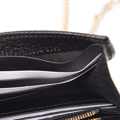 Gucci Dollar Calfskin Interlocking G Chain Wallet Black 6 of 10