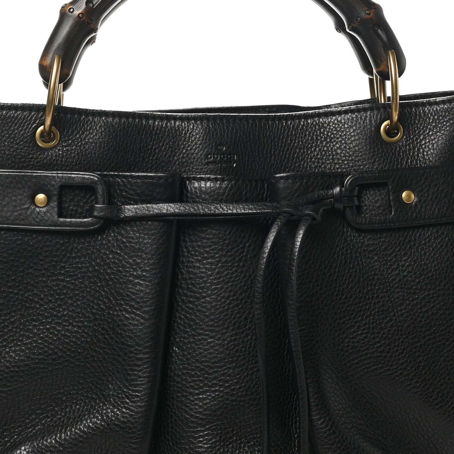 Gucci Calfskin Bamboo Handle Tote Black 8 of 10