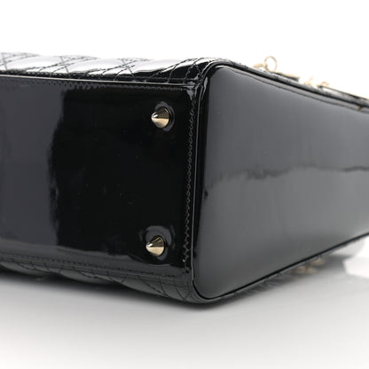 Christian Dior Patent Cannage Medium Lady Dior Black 9 of 10