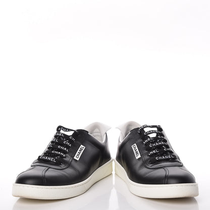 Chanel Calfskin Womens CC Sneakers 38.5 Black 6 of 10