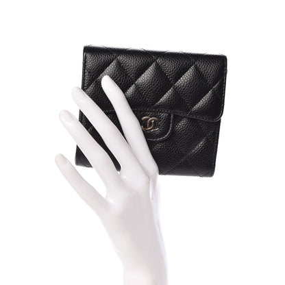 Chanel Caviar Quilted Compact Flap Wallet Black 2 of 9