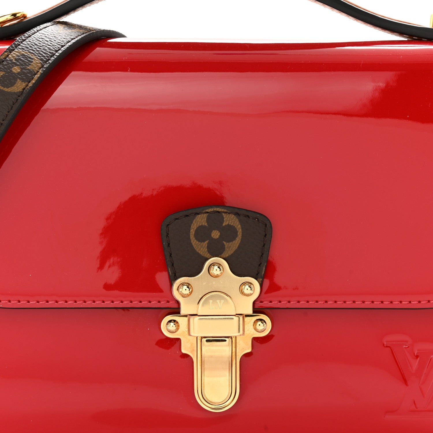 Louis Vuitton Patent Calfskin Monogram Cherrywood BB Scarlet 8 of 10