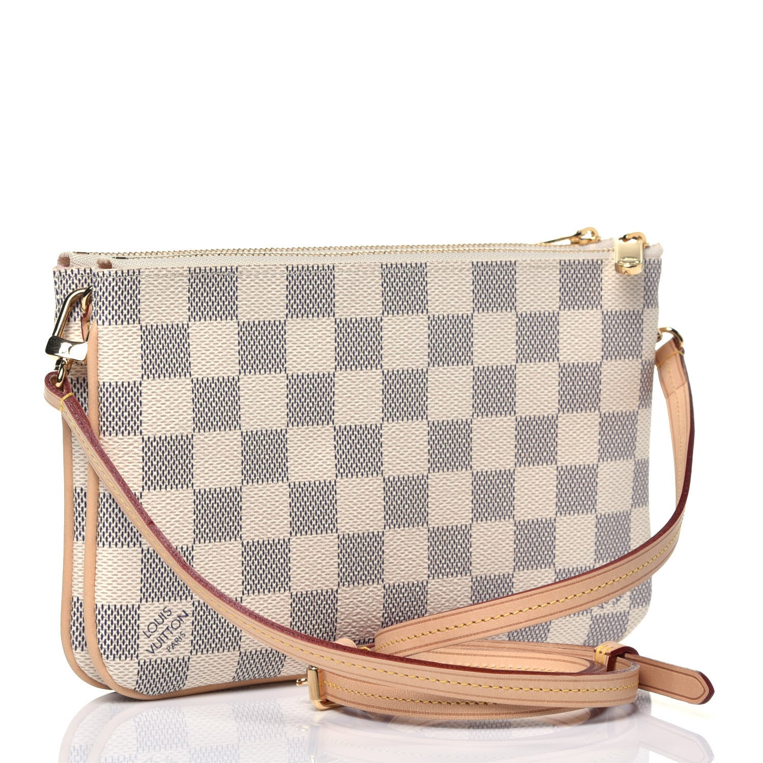 Louis Vuitton Damier Azur Double Zip Pochette 3 of 10