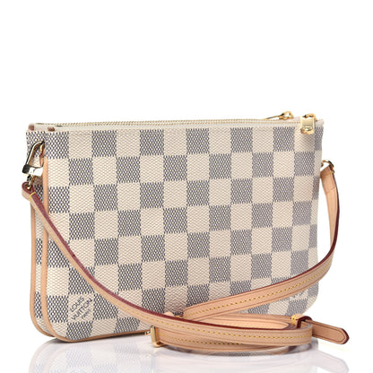 Louis Vuitton Damier Azur Double Zip Pochette 3 of 10