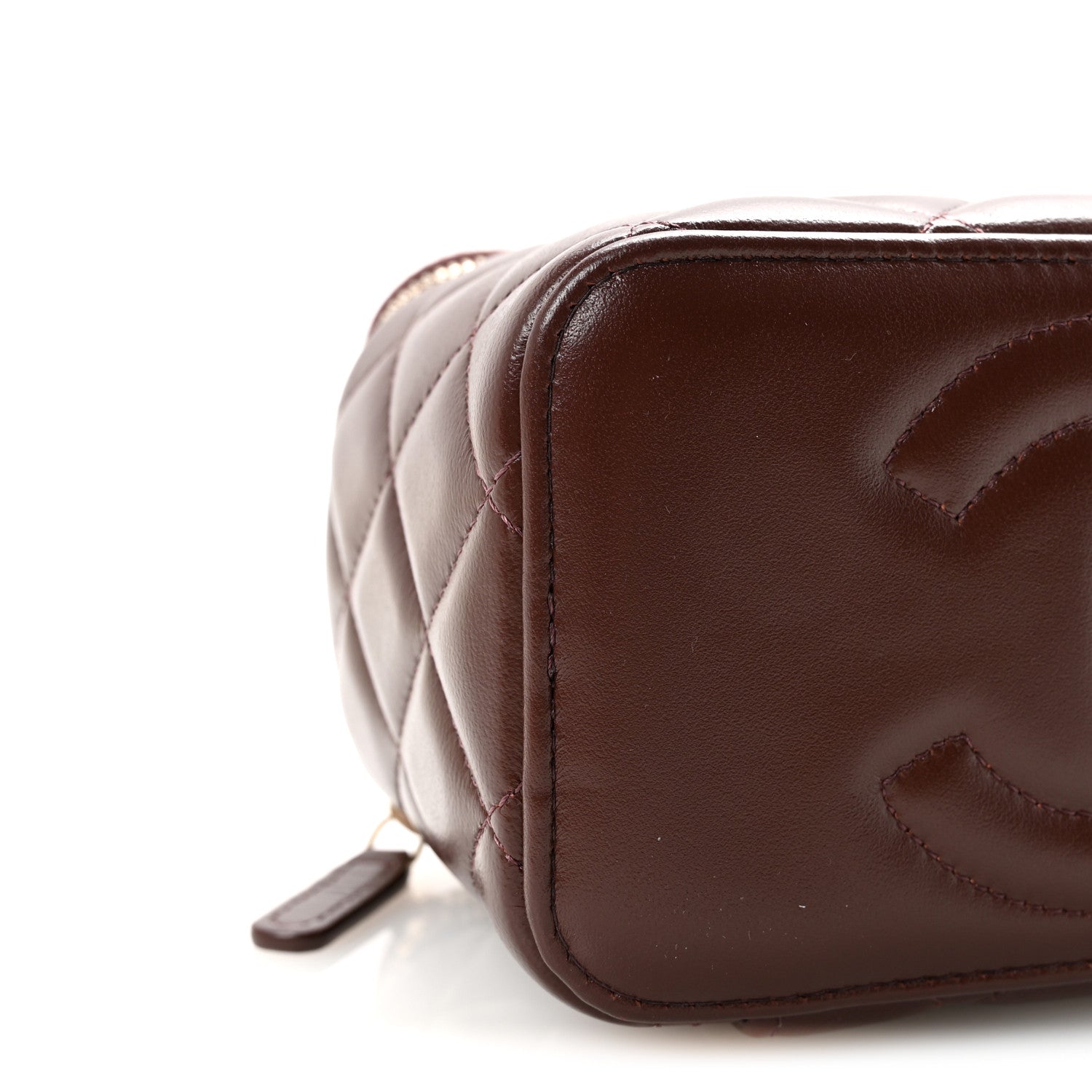 Chanel Lambskin Quilted Small Top Handle Vanity Case With Chain Dark Brown 9 of 11