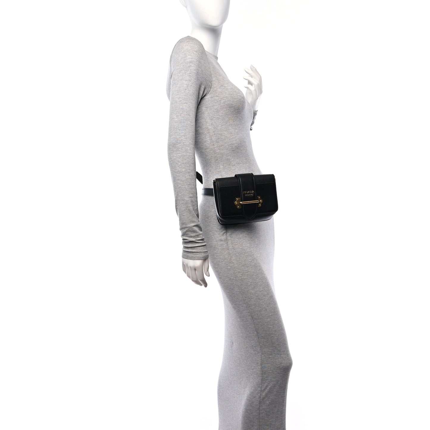 Saffiano City Calf Cahier Belt Bag Black