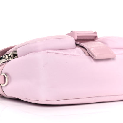 Prada Re-Nylon Spazzolato Double Pocket Buckle Shoulder Bag Alabastro 8 of 9