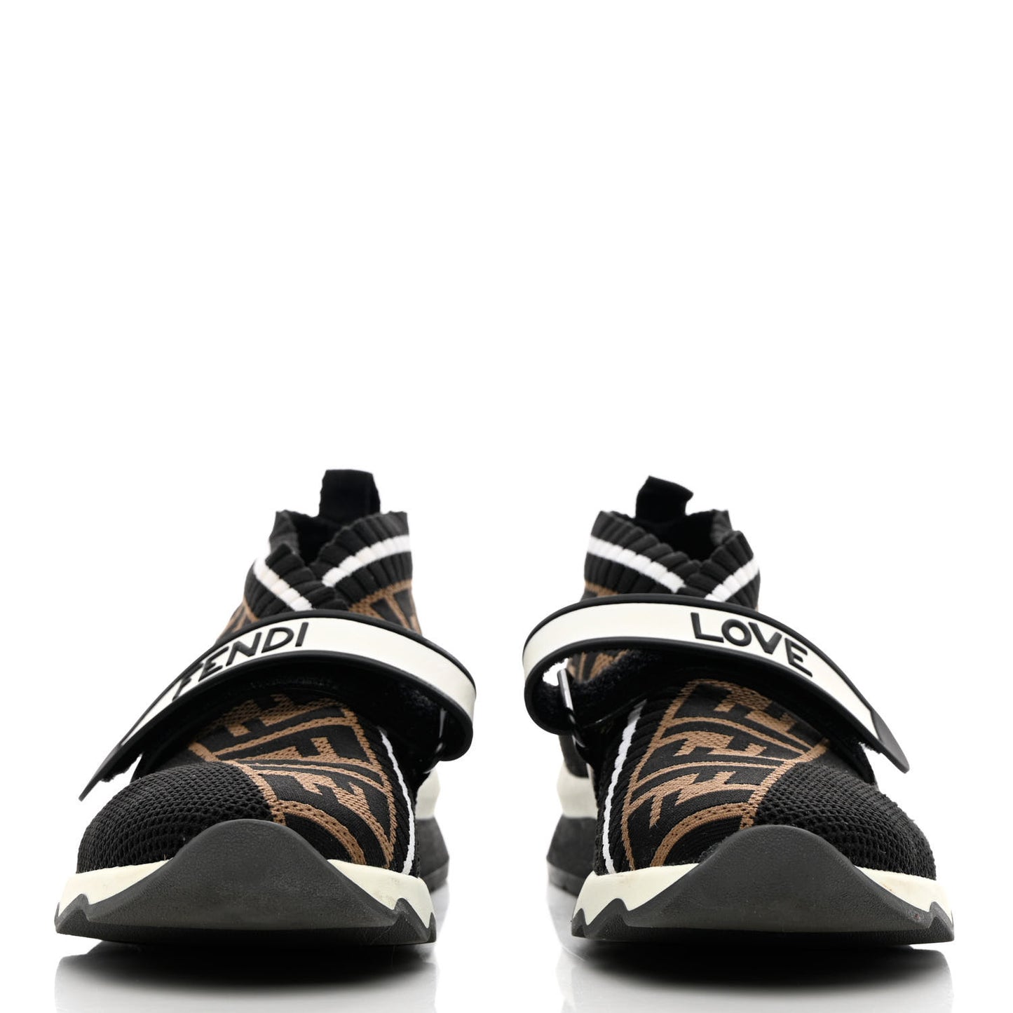 Stretch Yarn FF Stiff Band Rockoko Sneakers 38 Black White Tobacco