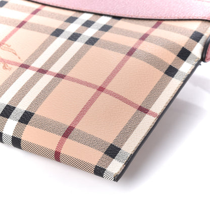 Burberry Haymarket Check Peyton Crossbody Clutch Bag Dusty Pink 8 of 8