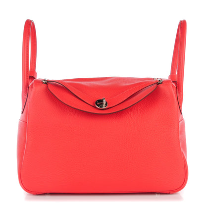 Hermes Taurillon Clemence Lindy 34 Rouge Pivoine 1 of 11