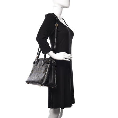 Burberry Smooth Calfskin Riveted Medium Banner Tote Black 2 of 11