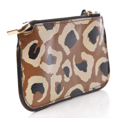 Gucci Calfskin Leopard Key Case Tobacco 3 of 8
