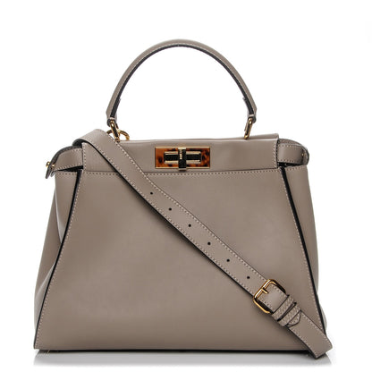 Fendi Vitello Seta Plexiglass Tortoise Medium Peekaboo Iconic Satchel Tortora 1 of 6