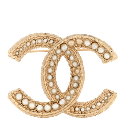 Chanel Pearl CC Brooch Gold 1 of 5