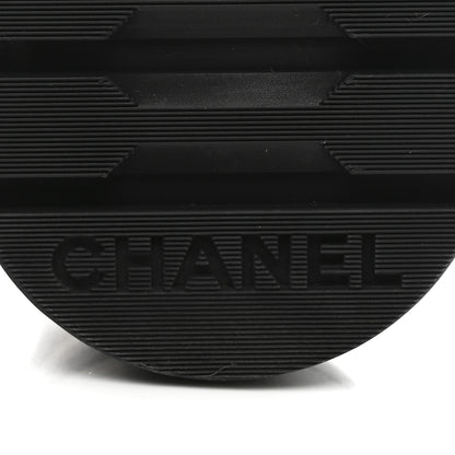 Chanel Calfskin Shiny Calfskin Quilted Lace Up Combat Boots 38 Dark Beige Black 7 of 11