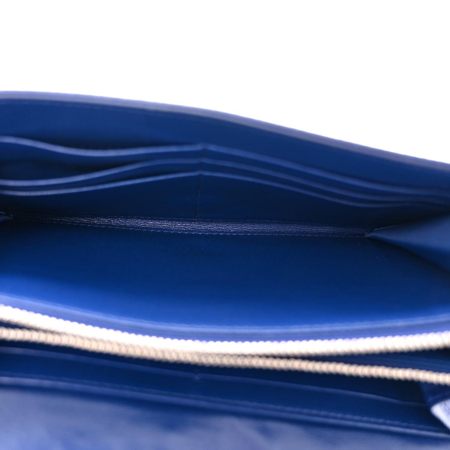 Christian Dior Grained Calfskin Diorama Wallet On Chain Blue 6 of 11