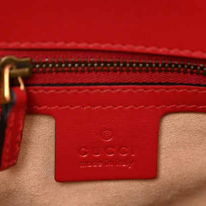 Gucci Calfskin Matelasse Small GG Marmont Top Handle Shoulder Bag Hibiscus Red 7 of 11