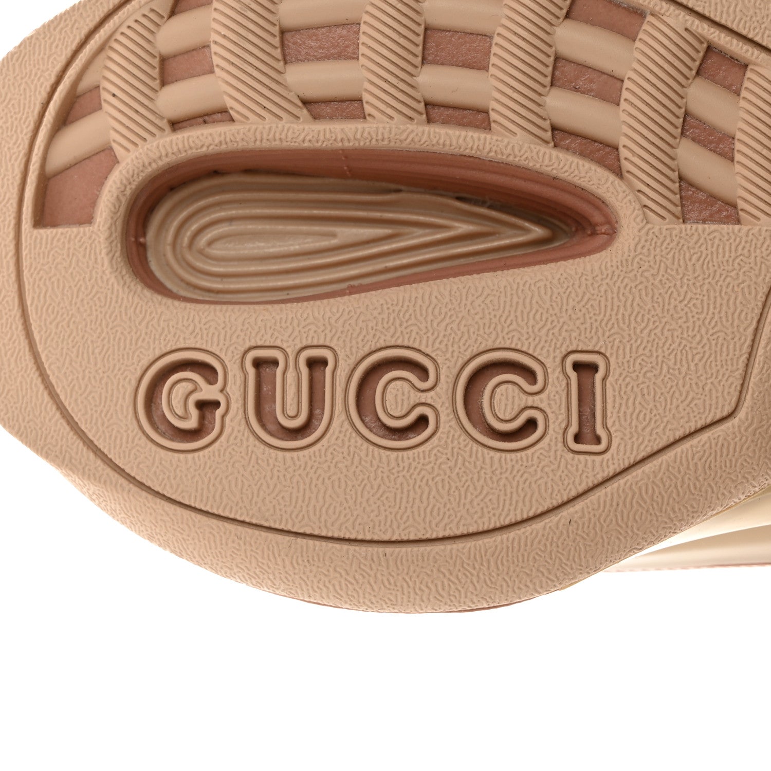 Gucci Tela Retino Mesh Crystal Suede GG Monogram Womens Gucci Run Sneakers 37 Light Powder Skin Rose Silver 7 of 8