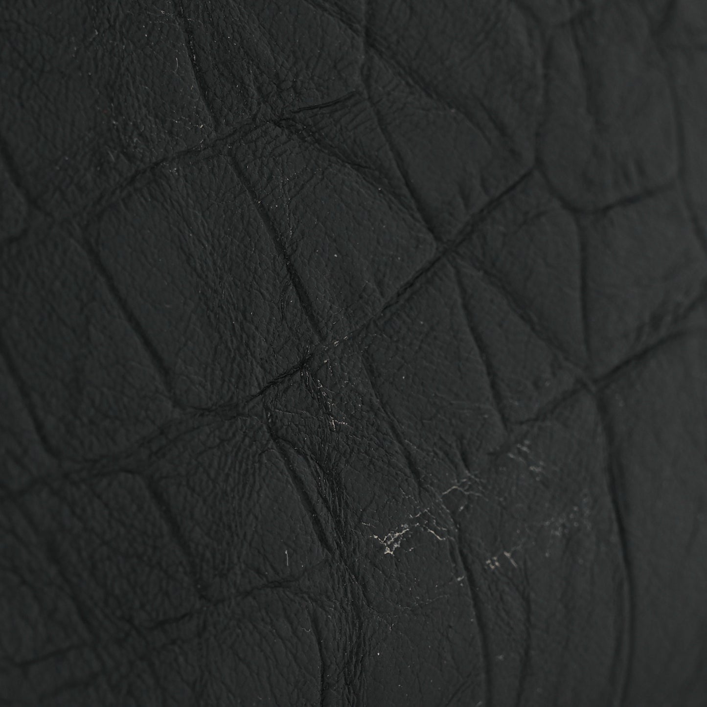 Calfskin Crocodile Embossed West Hollywood Monogram Fold Over Clutch Black